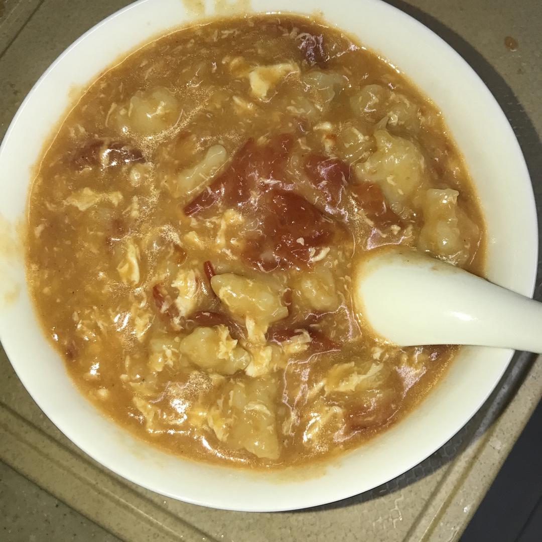 西红柿鸡蛋疙瘩汤