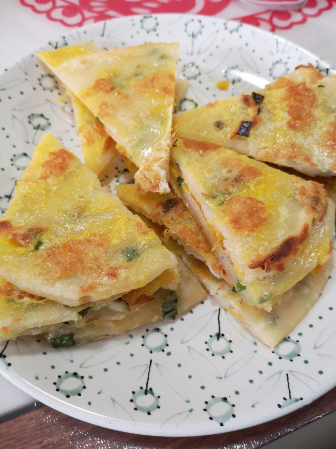 鸡蛋葱油饼                  （更新饼坯保存方法）