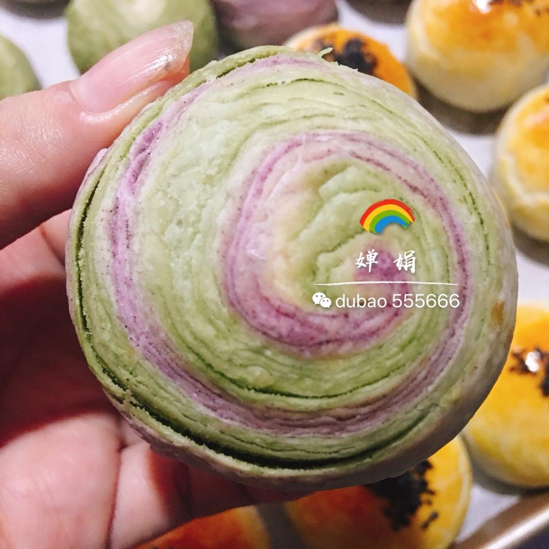 彩虹渐变蛋黄酥（无需揉出膜）