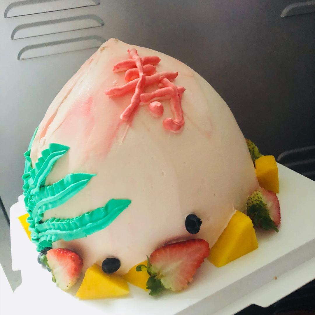 寿桃立体造型蛋糕—无需喷枪简易版