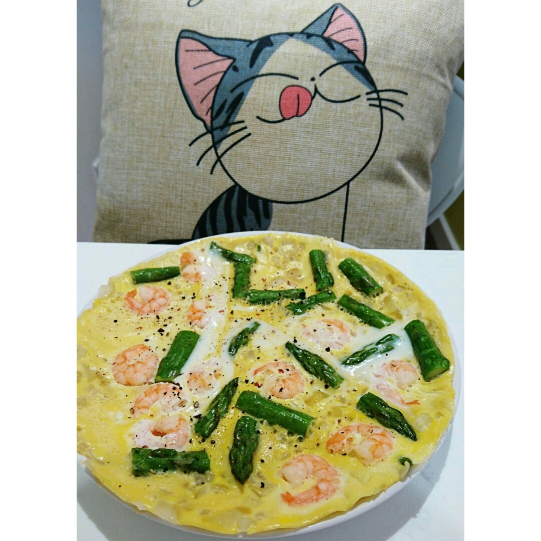芦笋虾仁早餐蛋饼
