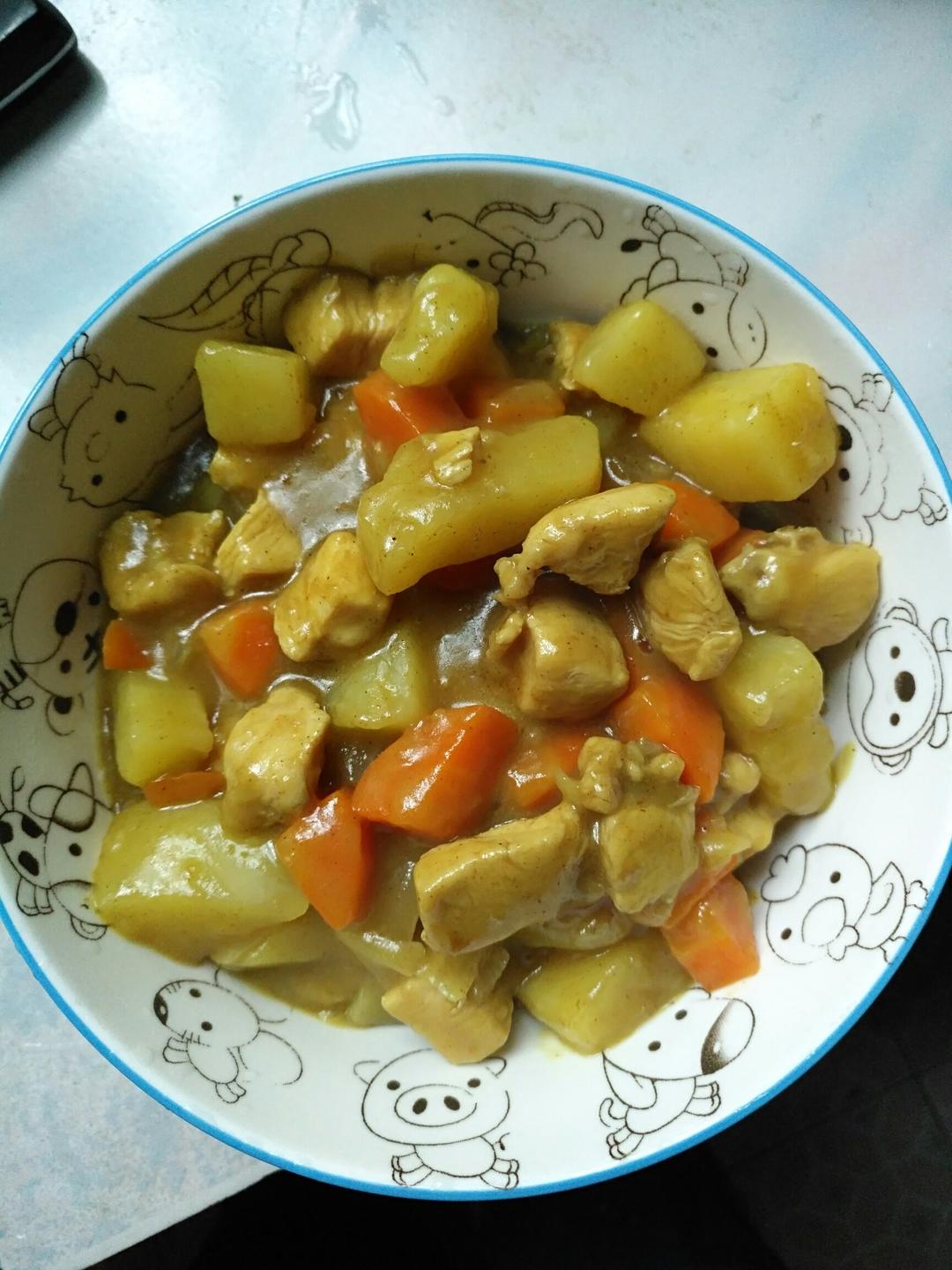 咖喱鸡块饭