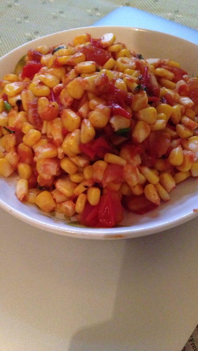 西红柿炒玉米的做法