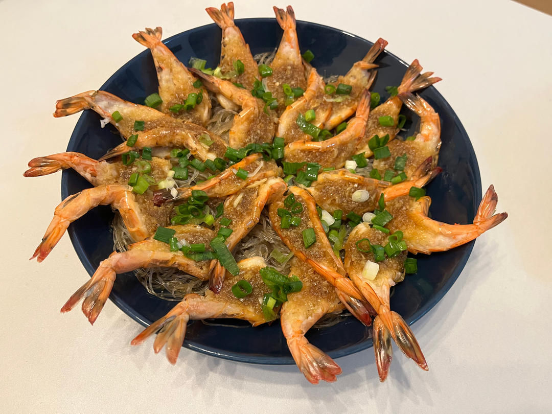 蒜蓉粉丝蒸虾（去虾头版）
