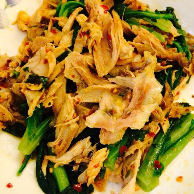 茼蒿拌鸡丝