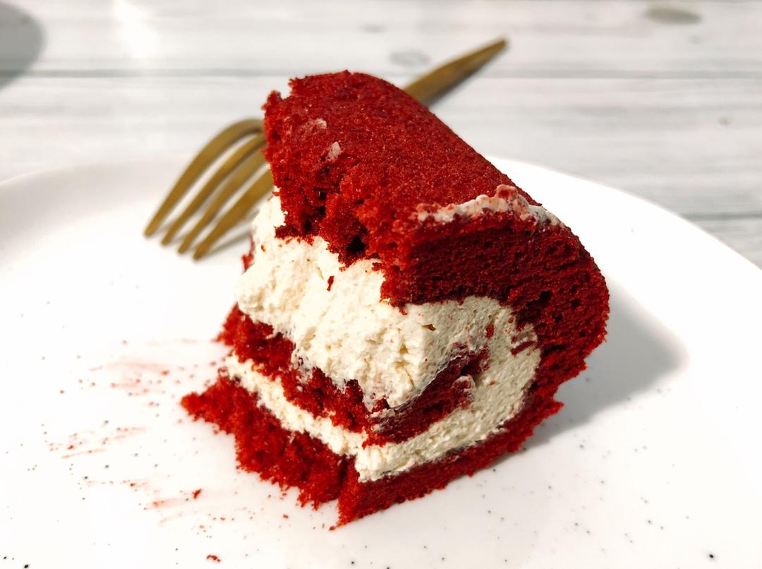 fook做的红曲粉版红丝绒戚风蛋糕