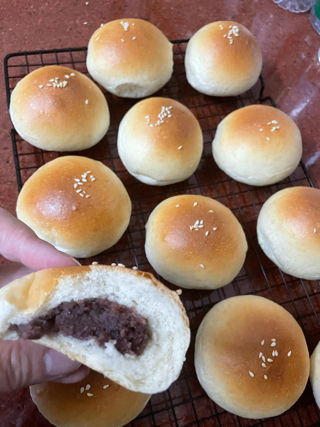 松软红豆面包