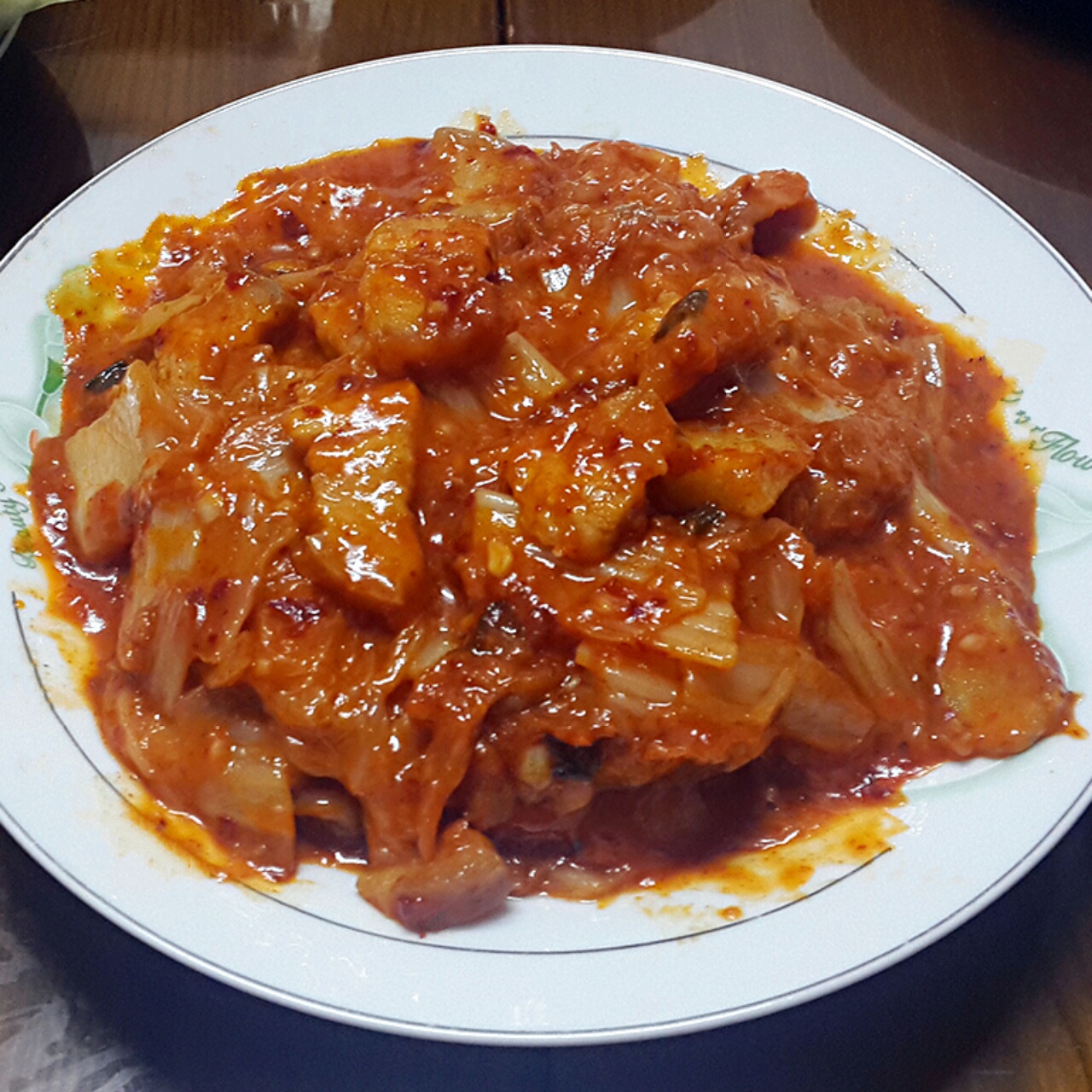 辣白菜炒五花肉