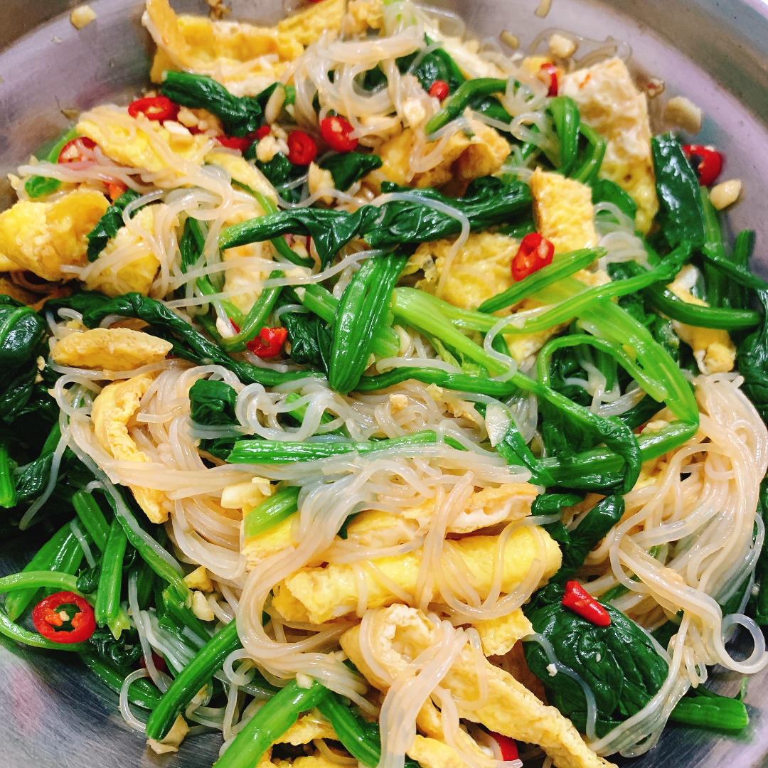 凉拌粉丝菠菜