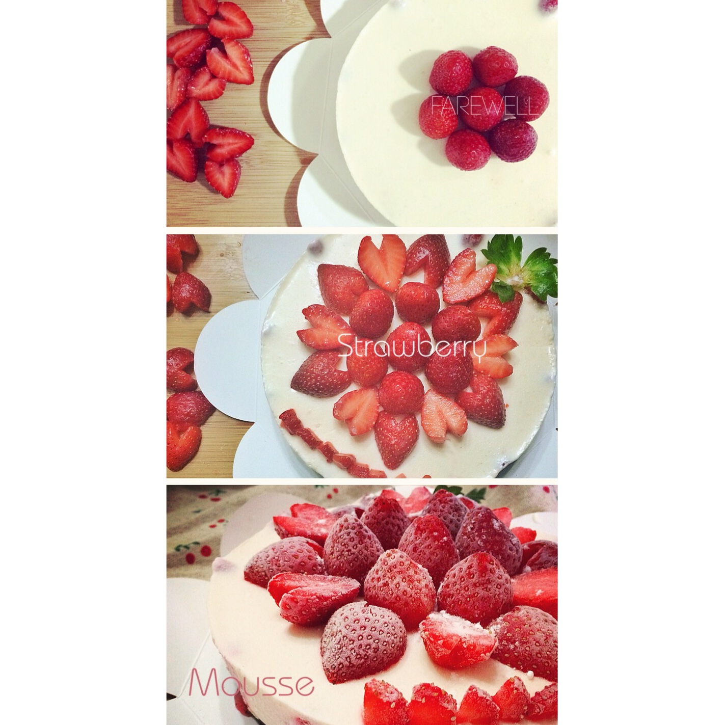 草莓果粒冻芝士蛋糕