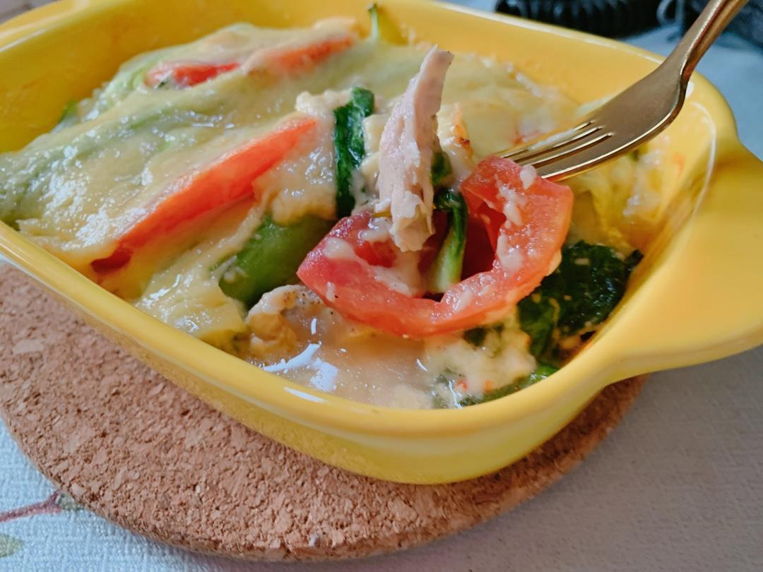 时蔬芝士焗鸡胸肉