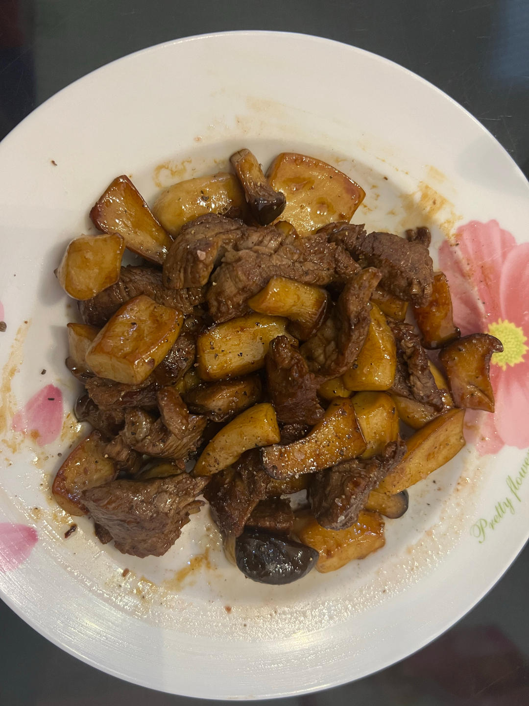 黑胡椒杏鲍菇牛肉粒
