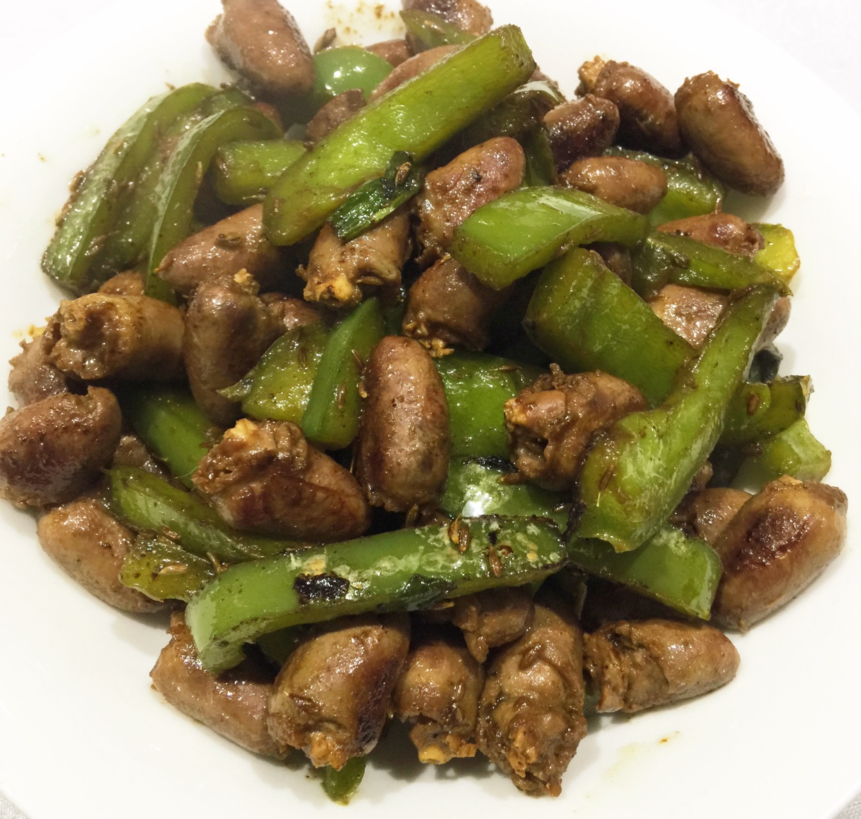 爆炒鸡心（孜然版）