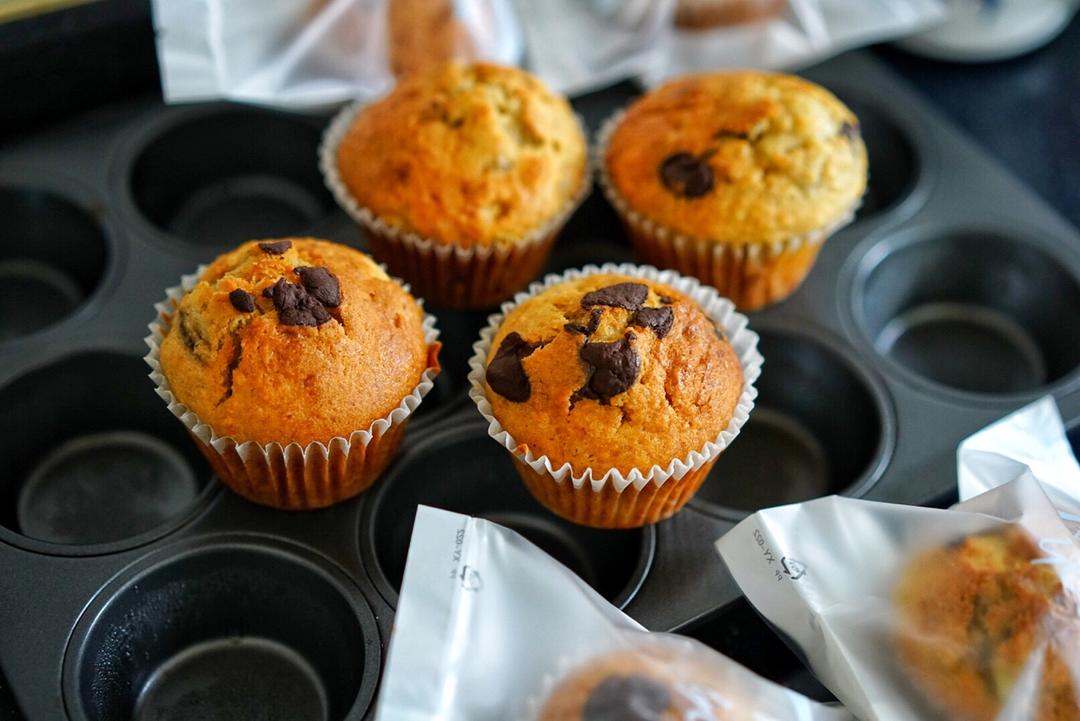 香蕉核桃巧克力马芬