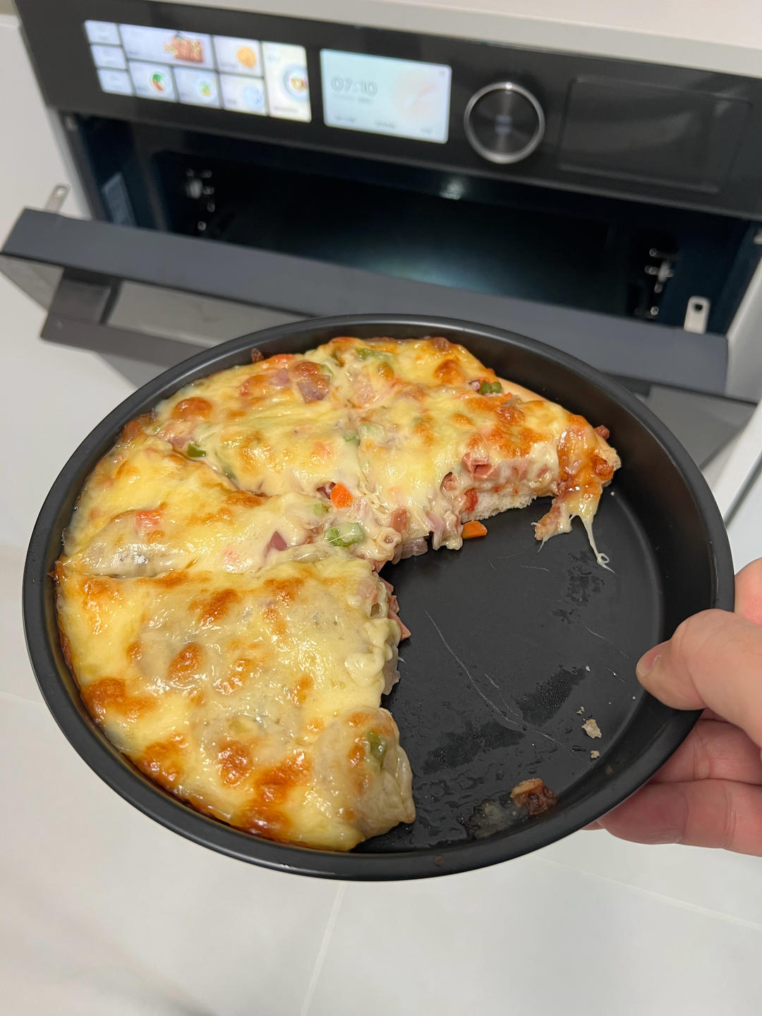 自制懒人披萨🍕全网最快手做法！