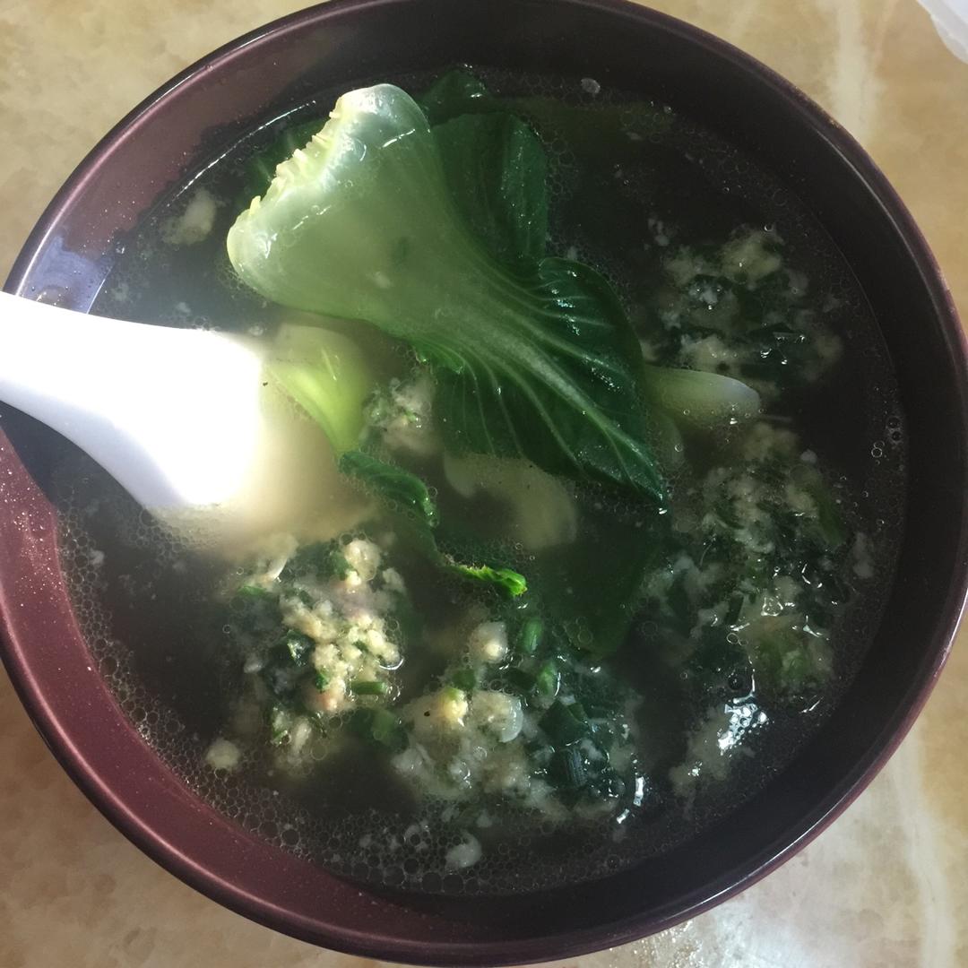 小白菜肉丸汤