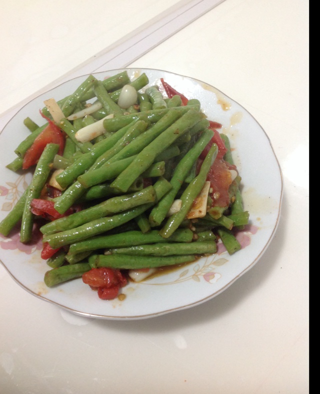 西红柿炒长豆角