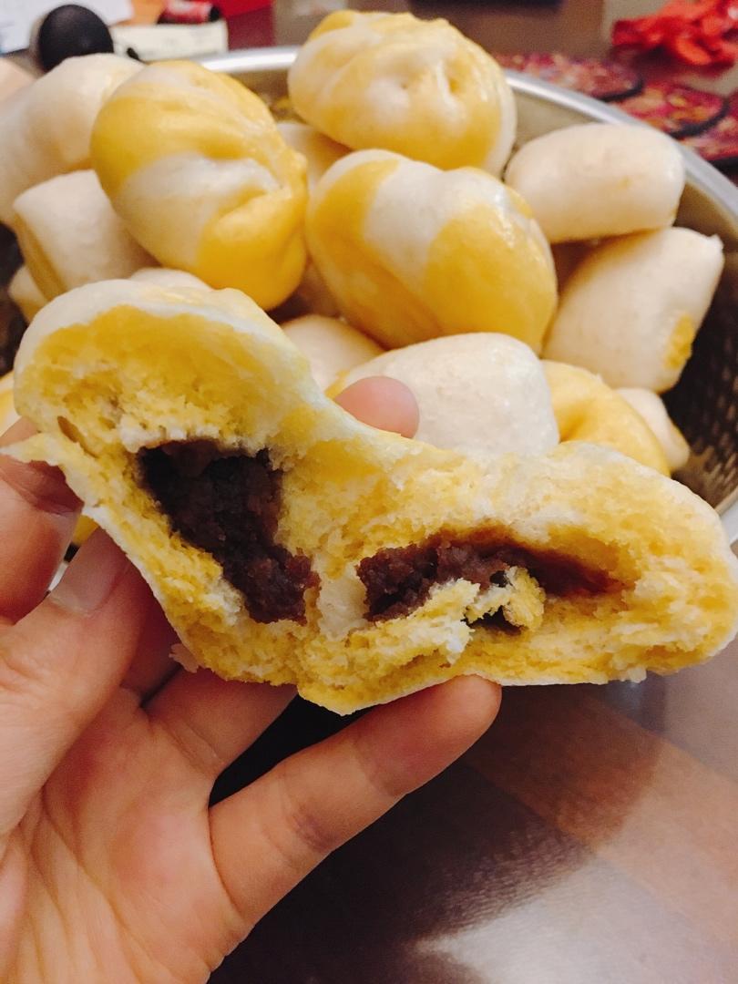 南瓜双色包子