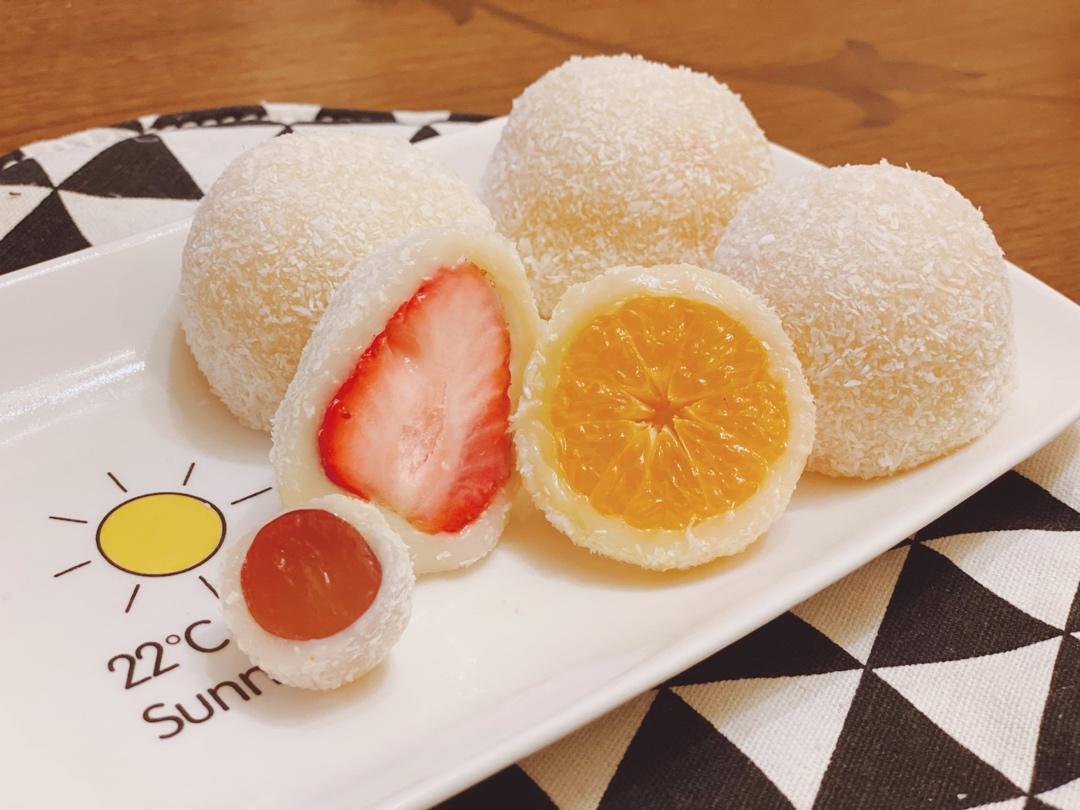 糯叽叽好吃到爆的沙糖桔水果大福