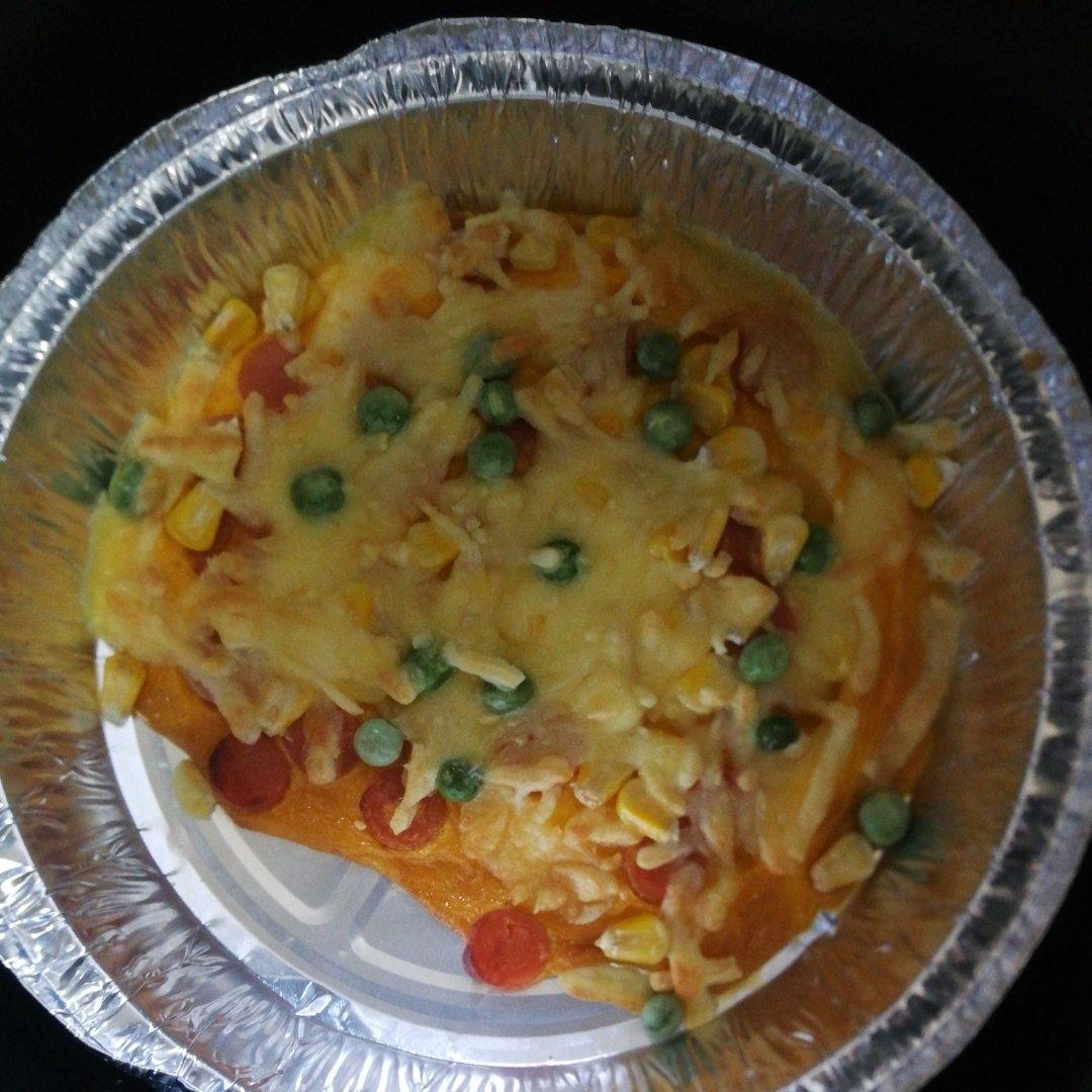 空气炸锅芝士火腿披萨🍕简单又好吃浓郁拉丝