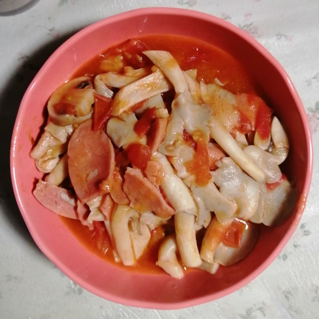 肉末番茄炒蘑菇