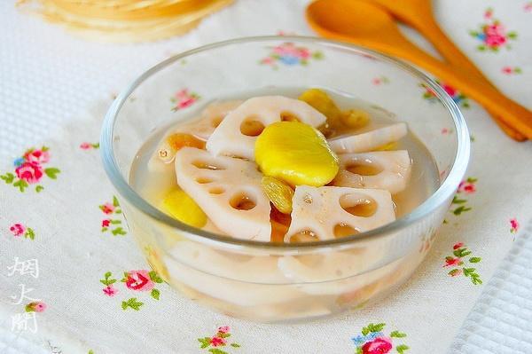莲藕栗子甜汤的做法
