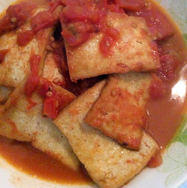 番茄烧老豆腐( Stewed Bean Curd with Tomato)