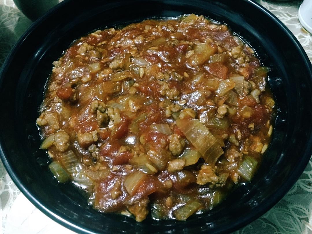 洋葱粒炒肉末