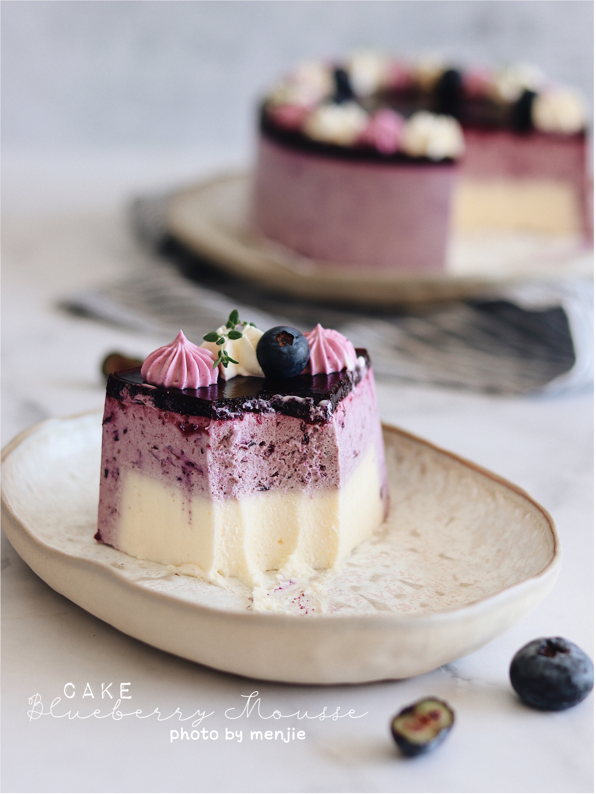 多重口感🫐蓝莓冻芝士慕斯蛋糕｜切块蛋糕的做法 步骤18