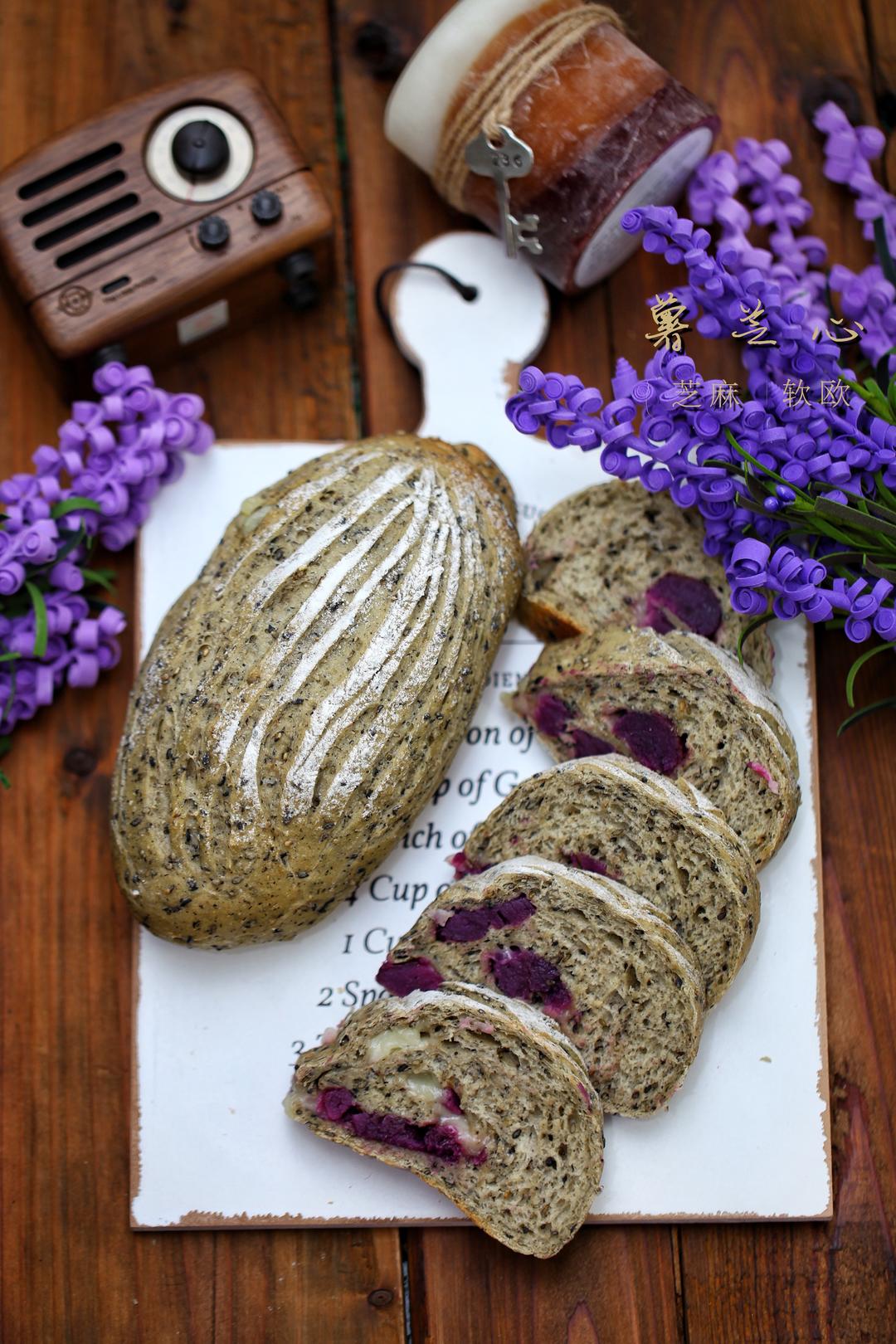 婷婷elf做的薯芝心黑芝麻紫薯奶酪软欧