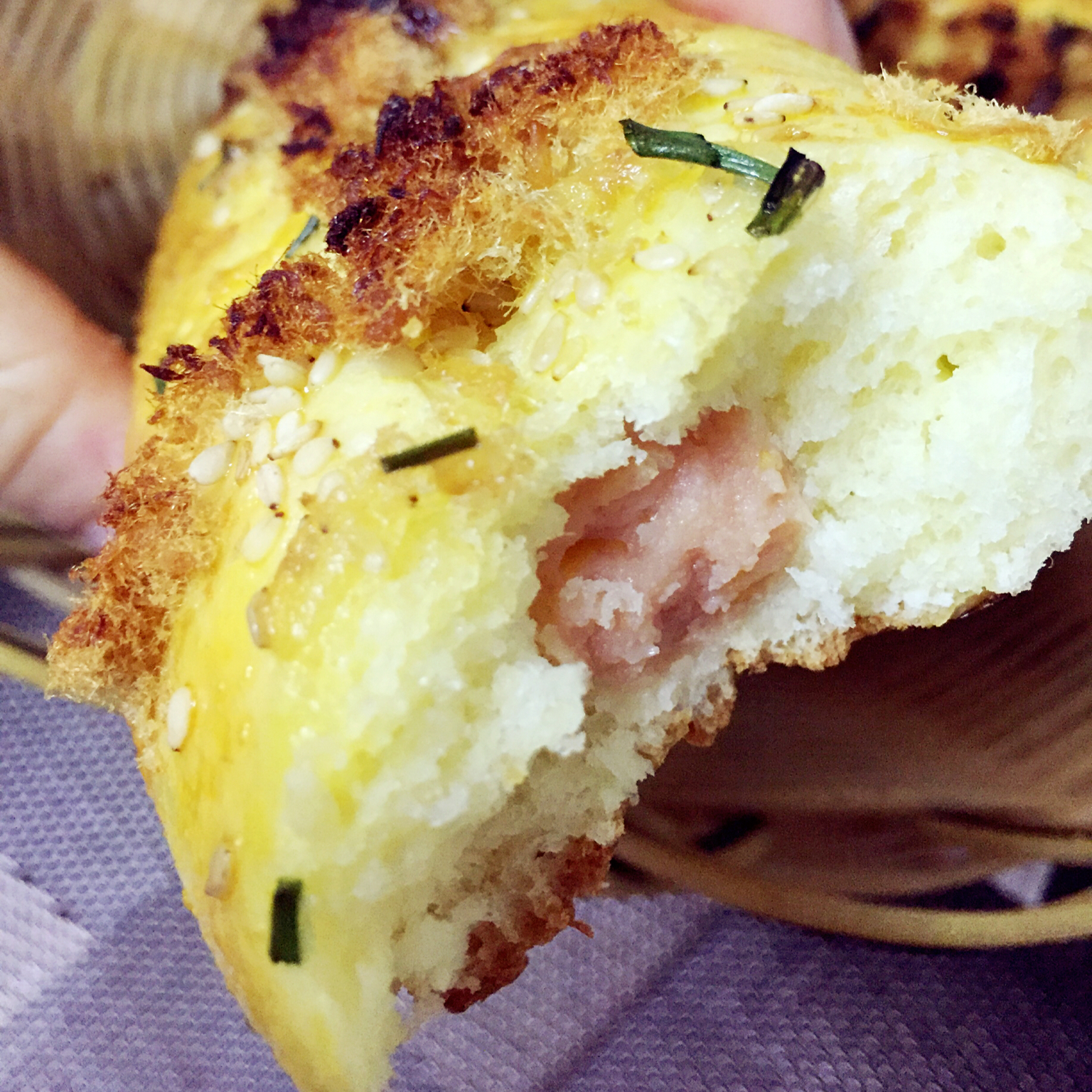 火腿肠早餐面包（一次发酵法）