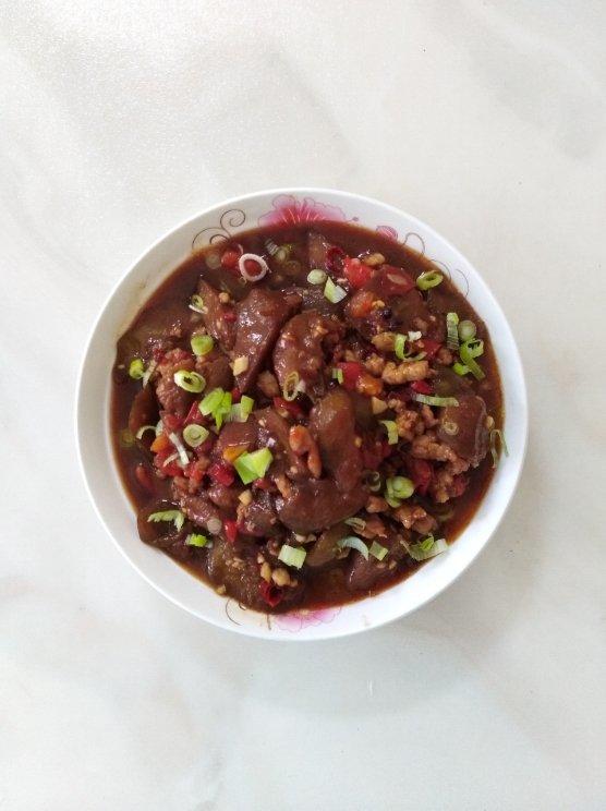 葱香肉沫焖茄子