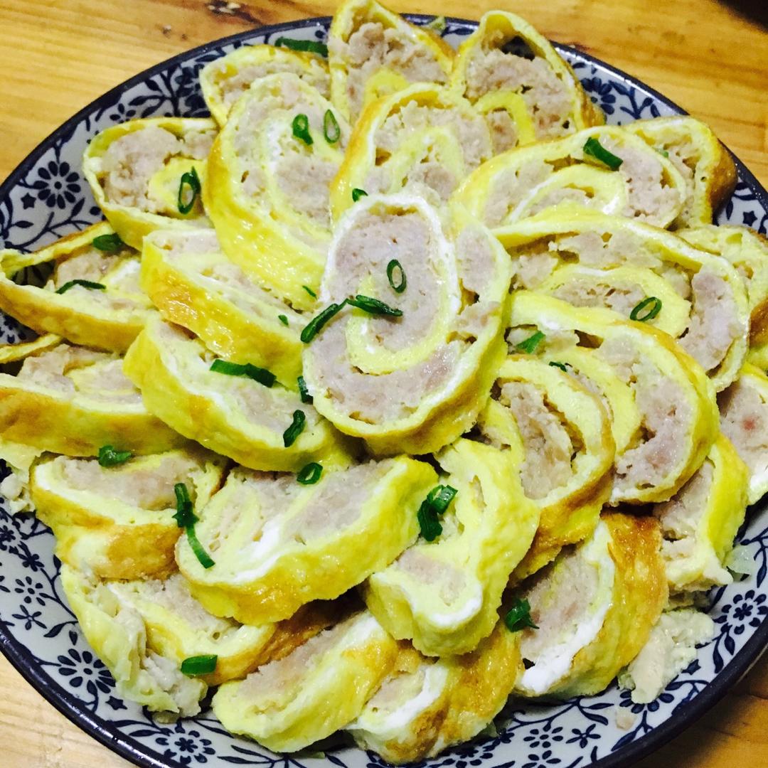 老爸的手艺---蒸肉蛋卷