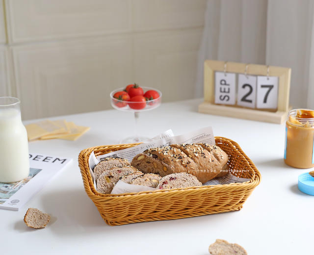 全麦坚果欧包(无糖无油版)的做法