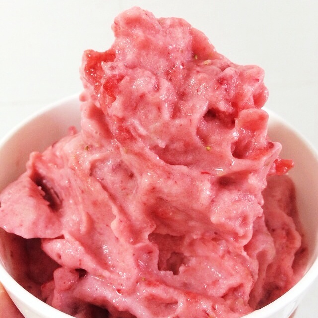 草莓沙冰冰淇淋(无任何添加)