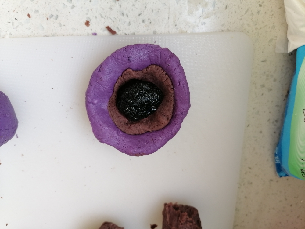 低卡无油无糖紫薯糯米团子的做法 步骤3