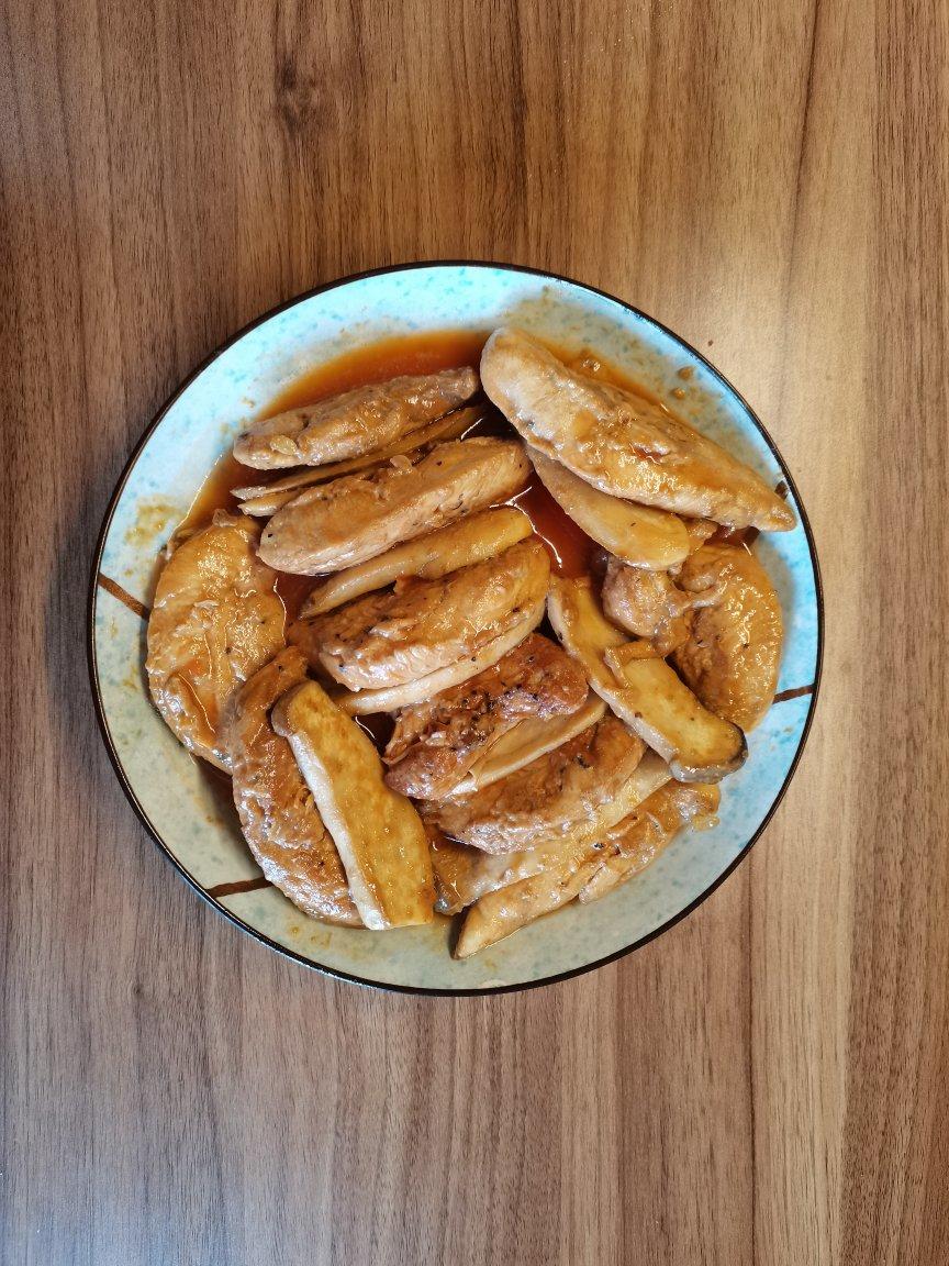【太阳谷鸡胸肉】香煎番茄汁杏鲍菇鸡小胸