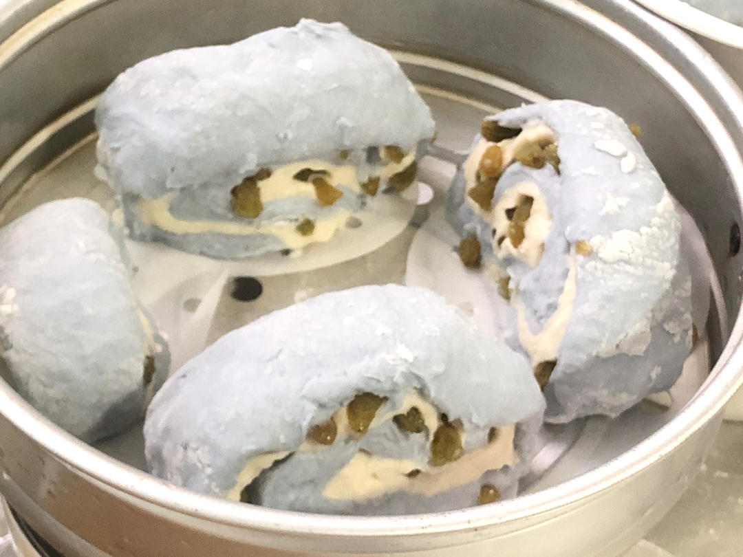 蝶豆花刀切馒头
