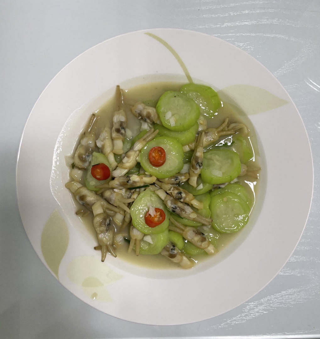 潮汕家常菜丝瓜蛏子！简单调味就能极鲜美！低脂清热巨清新！