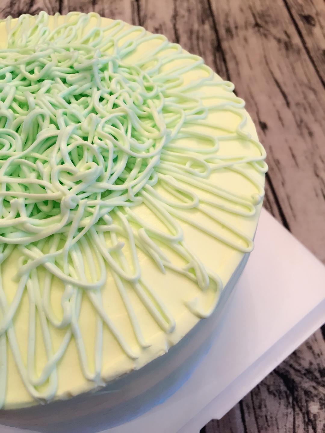 油彩绿渐变奶油蛋糕的做法 步骤7