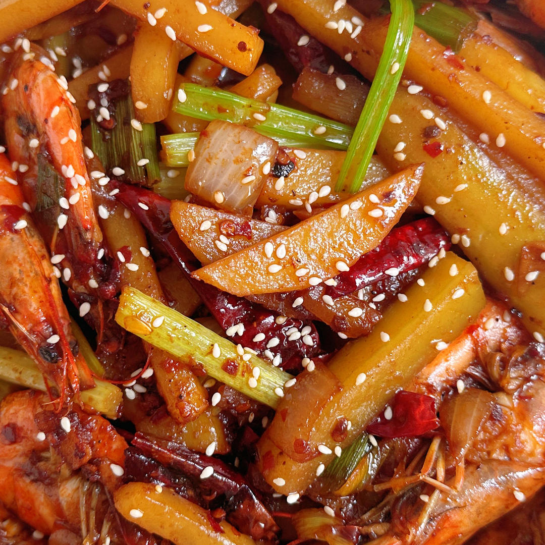 🔥好吃到舔手指的香辣干锅虾，简单又下饭