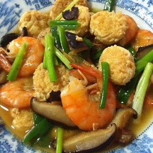 日本豆腐焖虾的做法 步骤1