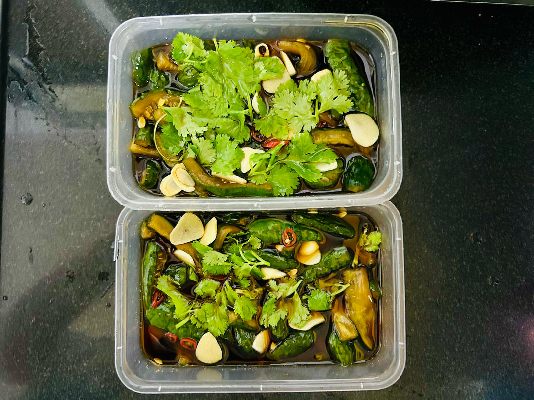 一次成功的腌青瓜，详细配方，酸辣开胃下饭