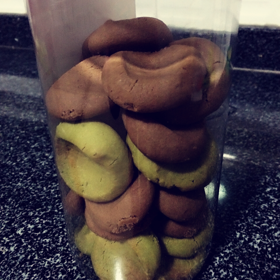 三种口味的玛格丽特饼干（原味、抹茶、可可）