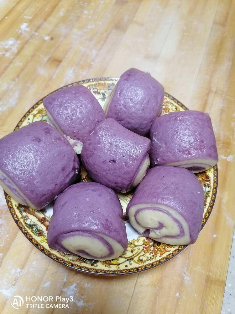 宝宝紫薯双色馒头（无糖版）