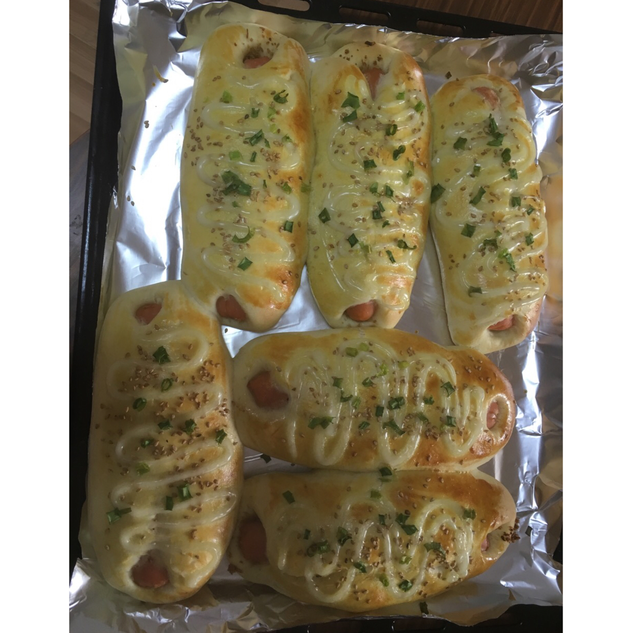 火腿肠早餐面包（一次发酵法）