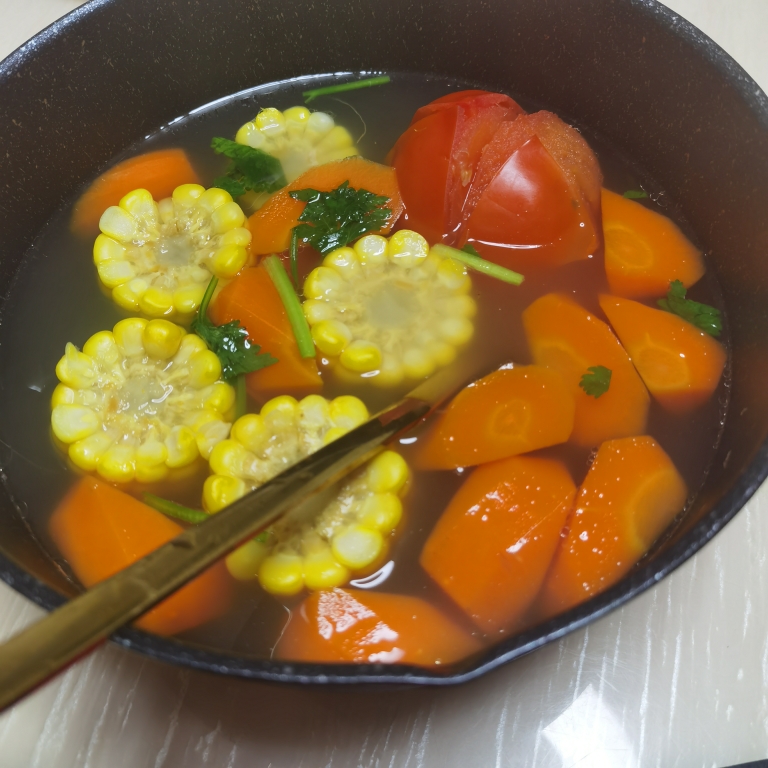 刷脂汤，玉米胡萝卜汤