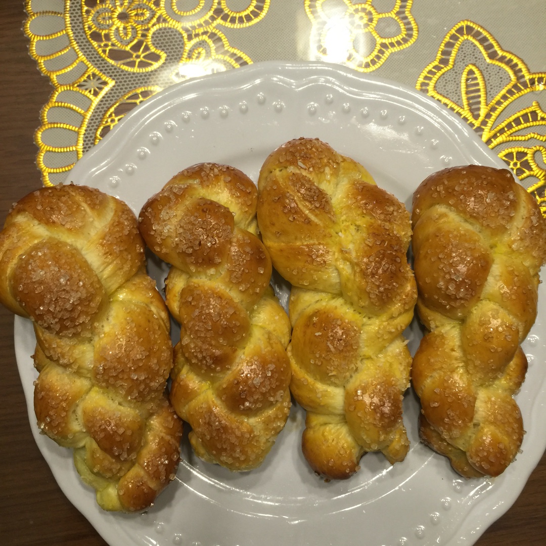 砂糖麻花面包（两股辫子）