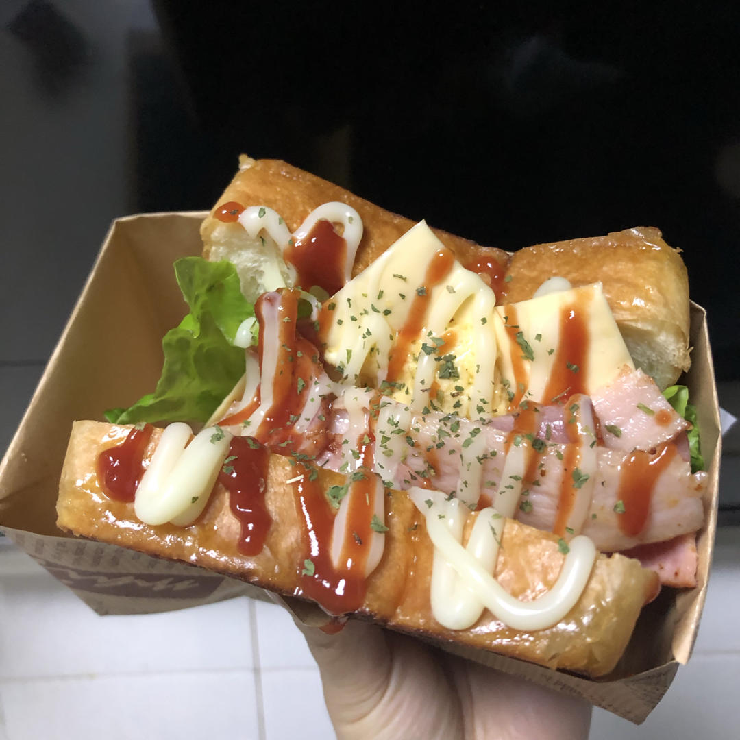 网红EGG DROP芝士厚蛋烧三明治 🥪『平底锅美食』