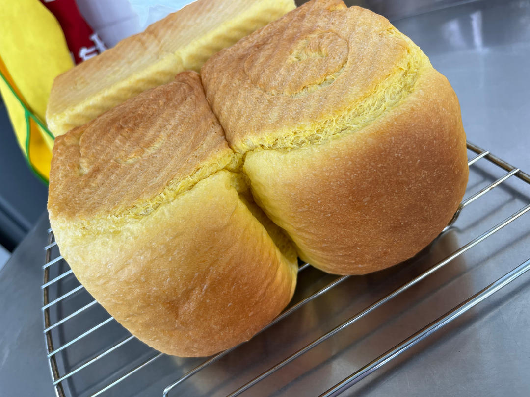 南瓜吐司，奶香南瓜吐司，极致柔软，直接法